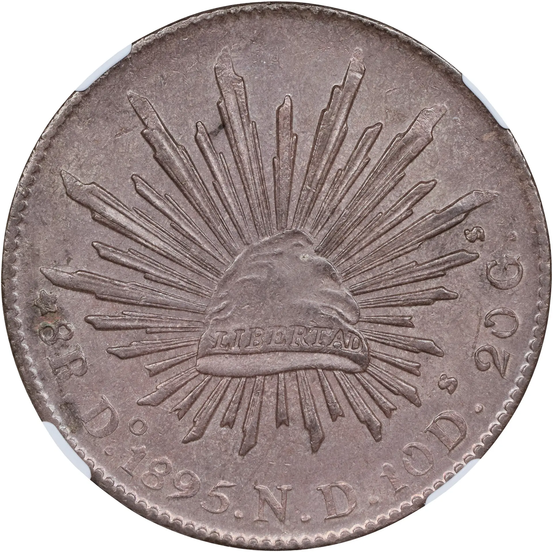 MEXICO. 8 Reales, 1895/3-Do ND. Durango Mint. NGC MS-62.