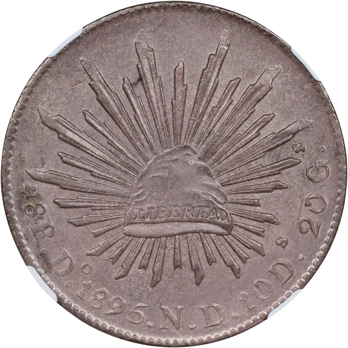 MEXICO. 8 Reales, 1895/3-Do ND. Durango Mint. NGC MS-62.