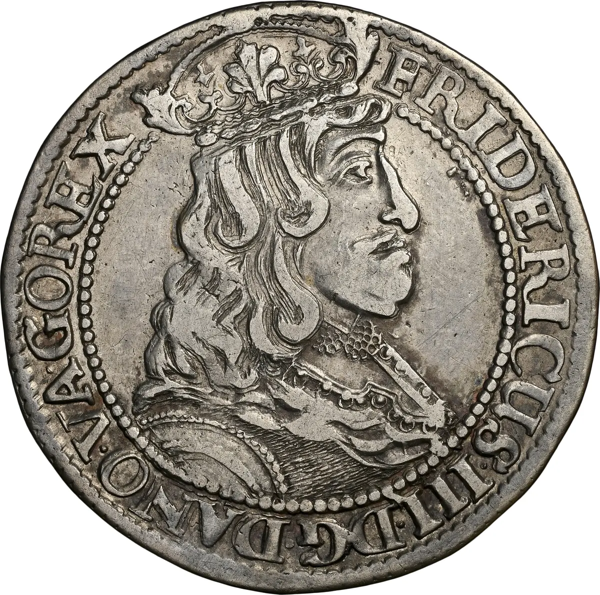 NORWAY. 1/2 Speciedaler, 1657. Christiania Mint. Frederik III. NGC EF-40.