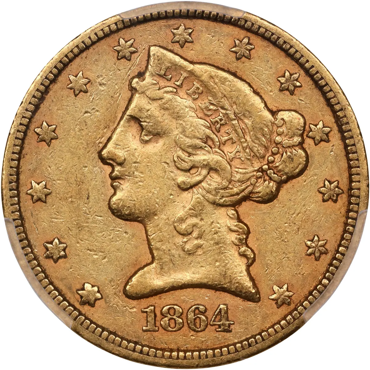 1864-S Liberty Head Half Eagle. EF-45 (PCGS). CAC. CMQ.