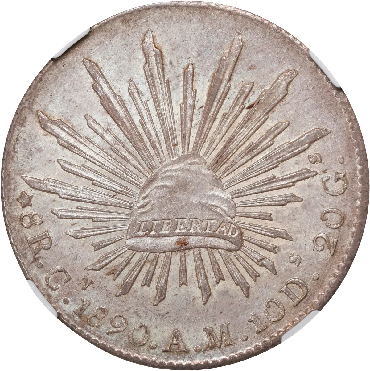 MEXICO. 8 Reales, 1890-Cn AM. Culiacan Mint. NGC MS-63.