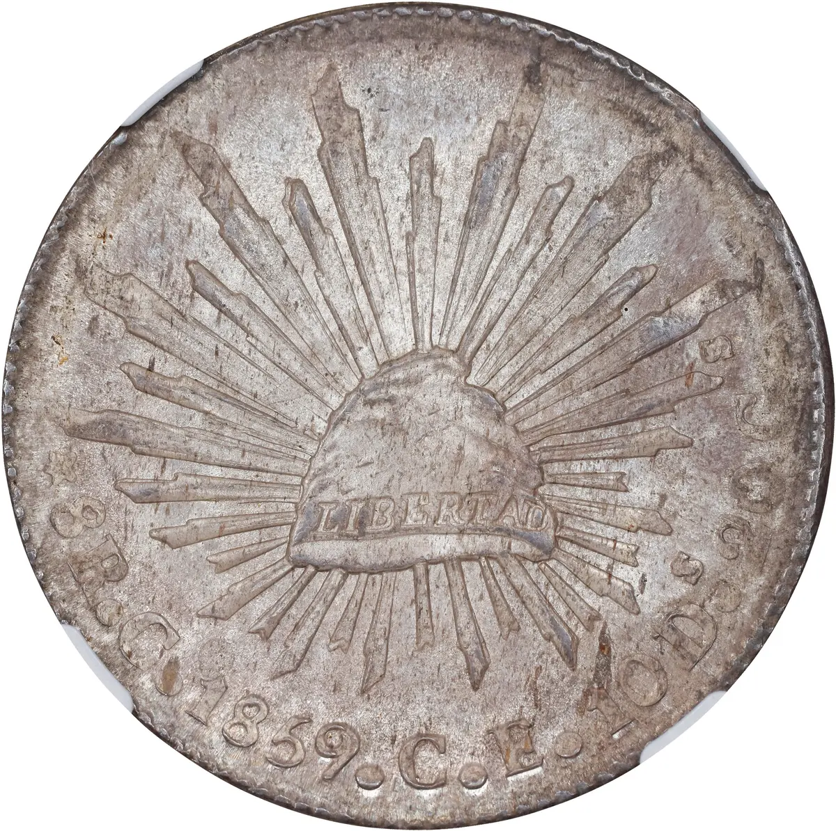 MEXICO. 8 Reales, 1859-C CE. Culiacan Mint. NGC MS-62.