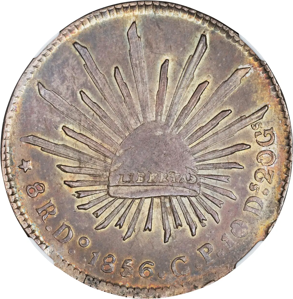 MEXICO. 8 Reales, 1856-Do CP. Durango Mint. NGC AU Details--Stained.