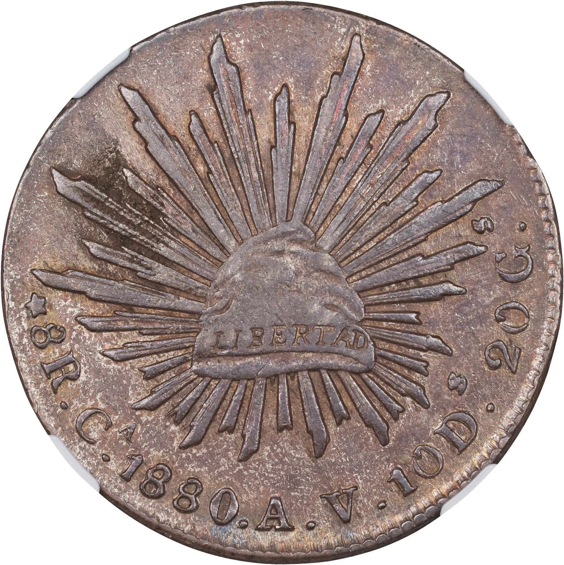 MEXICO. 8 Reales, 1880-Ca AV. Chihuahua Mint. NGC AU-55.
