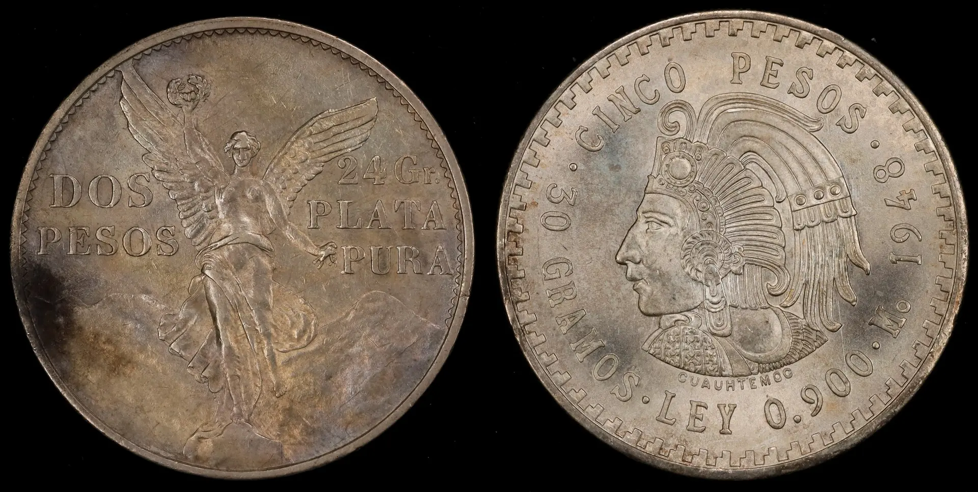 MEXICO. Duo of 20th Century Silver Denominations (2 Pieces), 1921