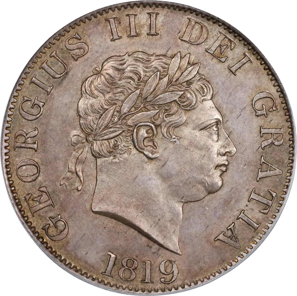 GREAT BRITAIN. 1/2 Crown, 1819. London Mint. George III. PCGS MS-62.