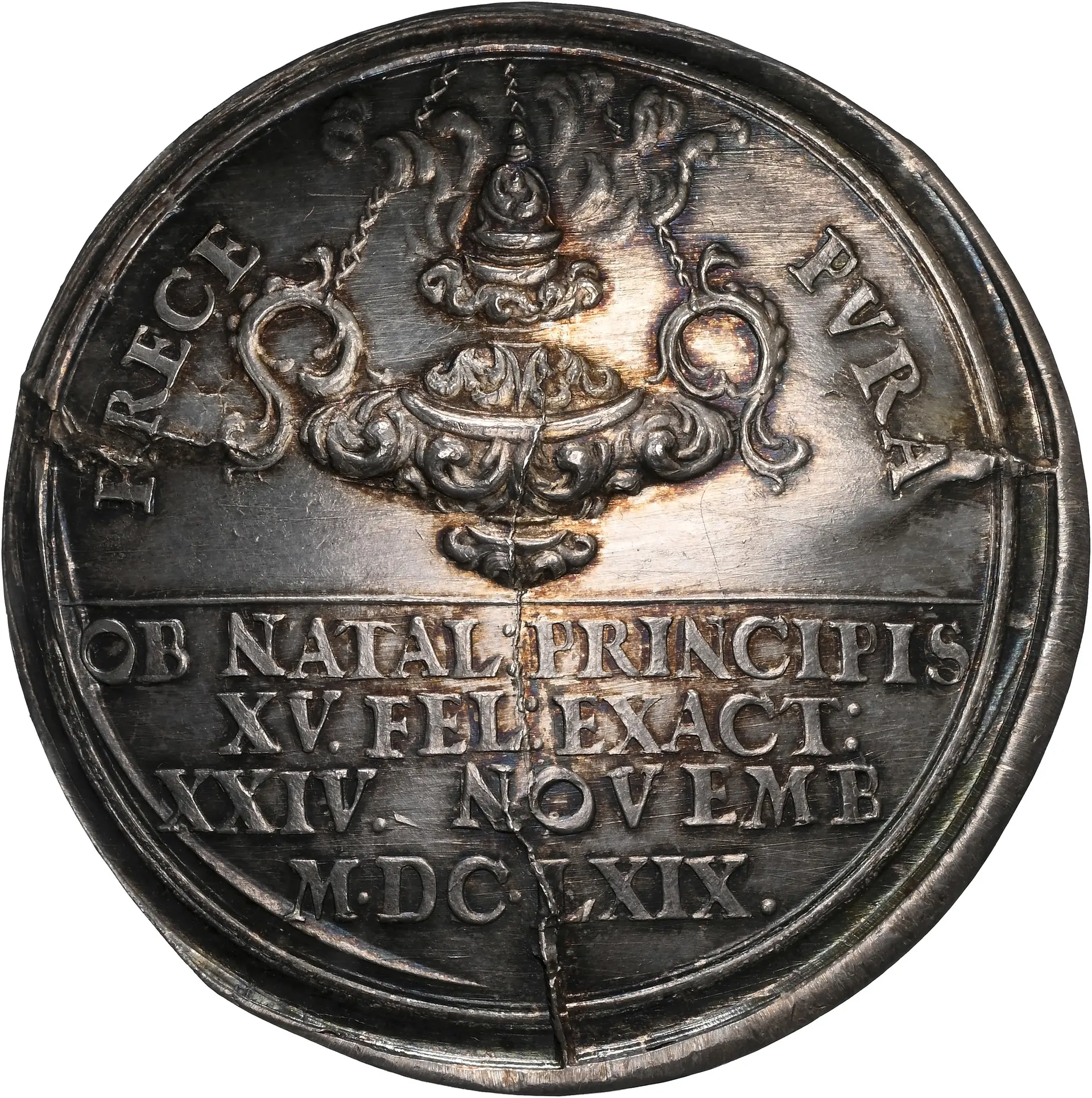 SWEDEN. The King's 14th Birthday Restrike Silver Medal, 1669. Karl