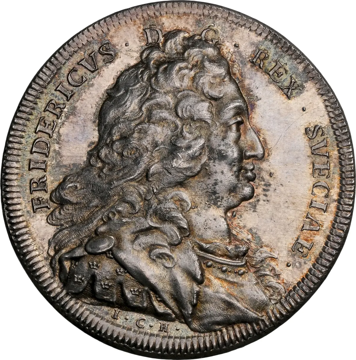 SWEDEN. Falu Copper Mine Silver Medal, ND (1735). Fredrik I. NGC MS-64.