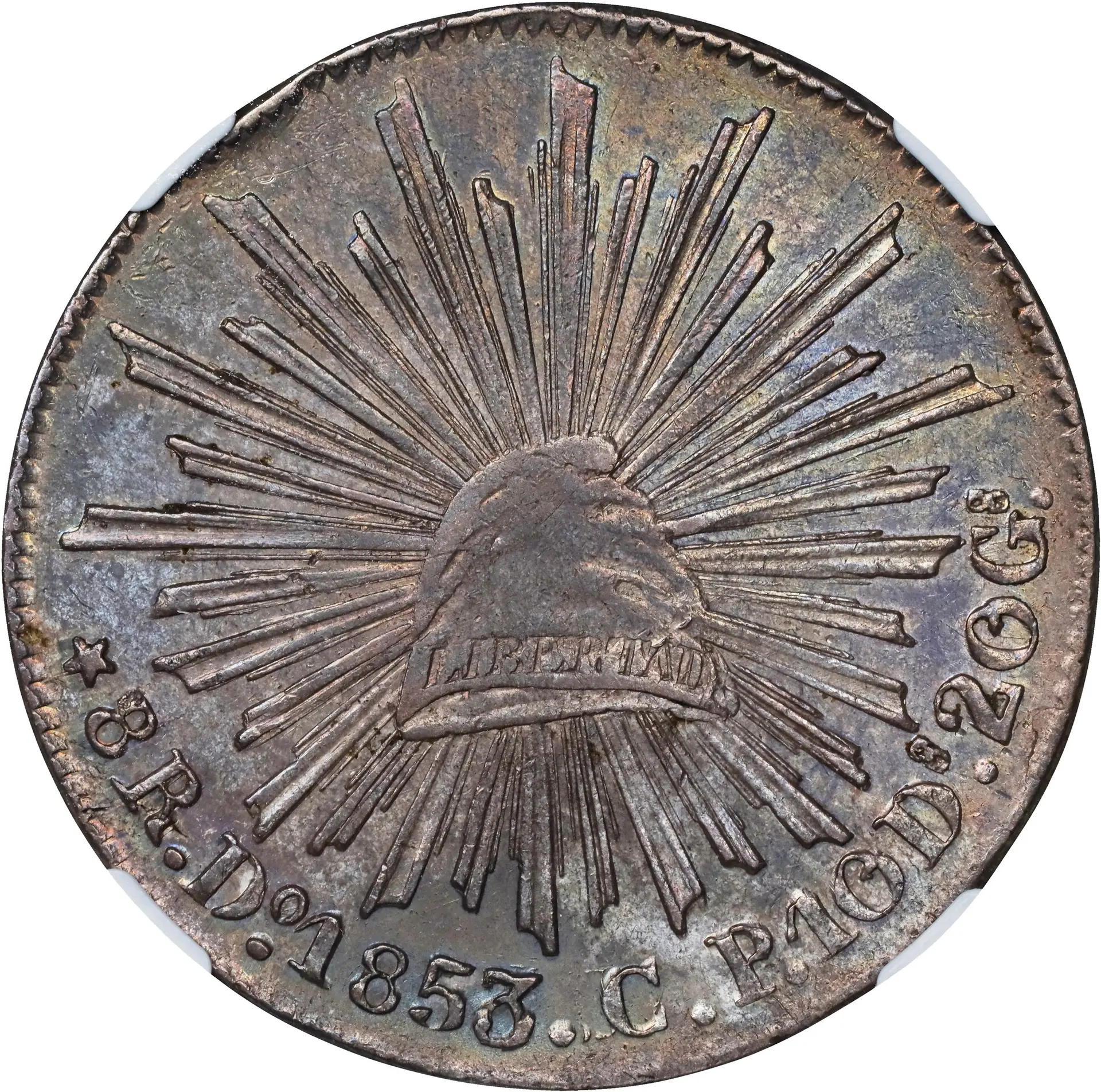 MEXICO. 8 Reales, 1853-Do CP/JMR. Durango Mint. NGC AU-58.