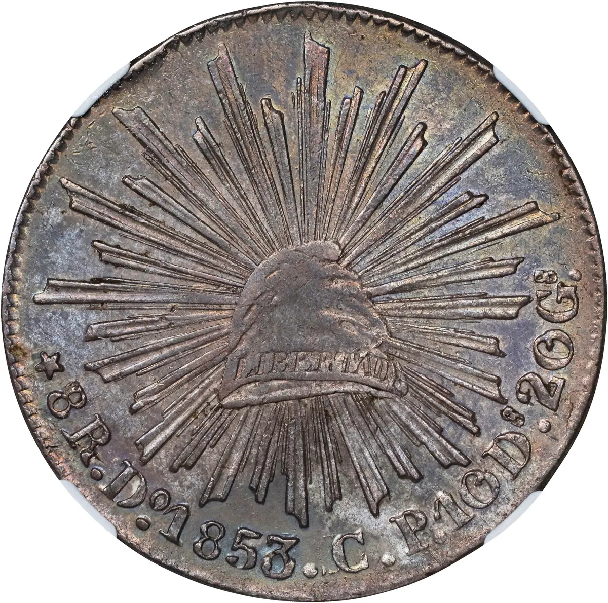 MEXICO. 8 Reales, 1853-Do CP/JMR. Durango Mint. NGC AU-58.