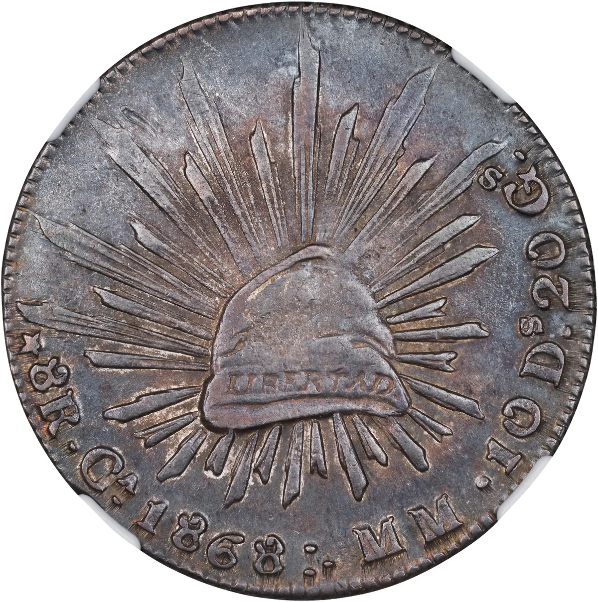 MEXICO. 8 Reales, 1868-Ca MM. Chihuahua Mint. NGC AU-55.