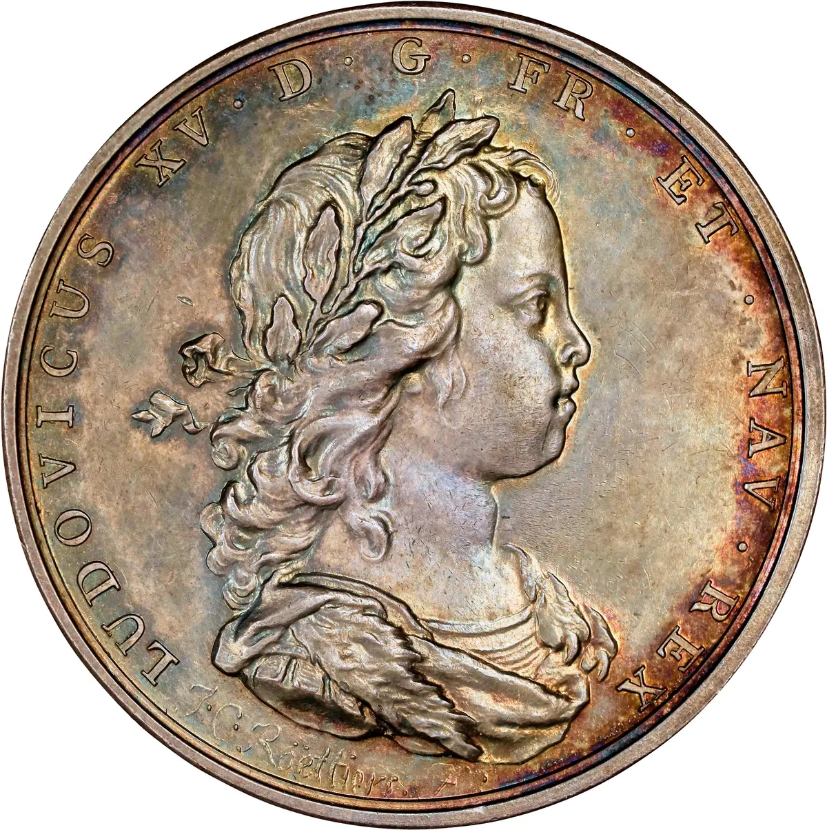 1716 Happiness of France Medal. Adams S-5. Silver. Mint State.