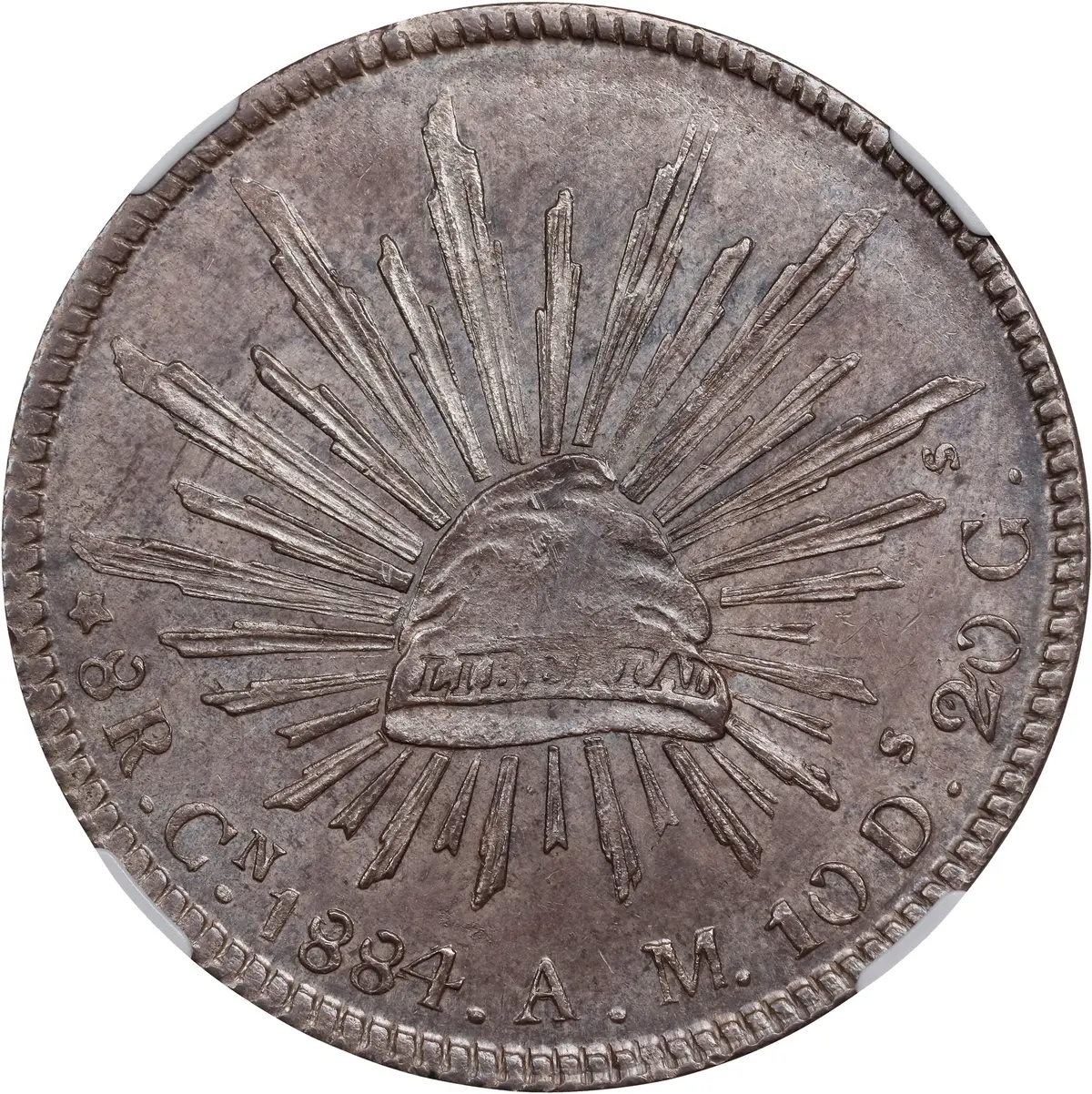 MEXICO. 8 Reales, 1884-Cn AM. Culiacan Mint. NGC MS-61.