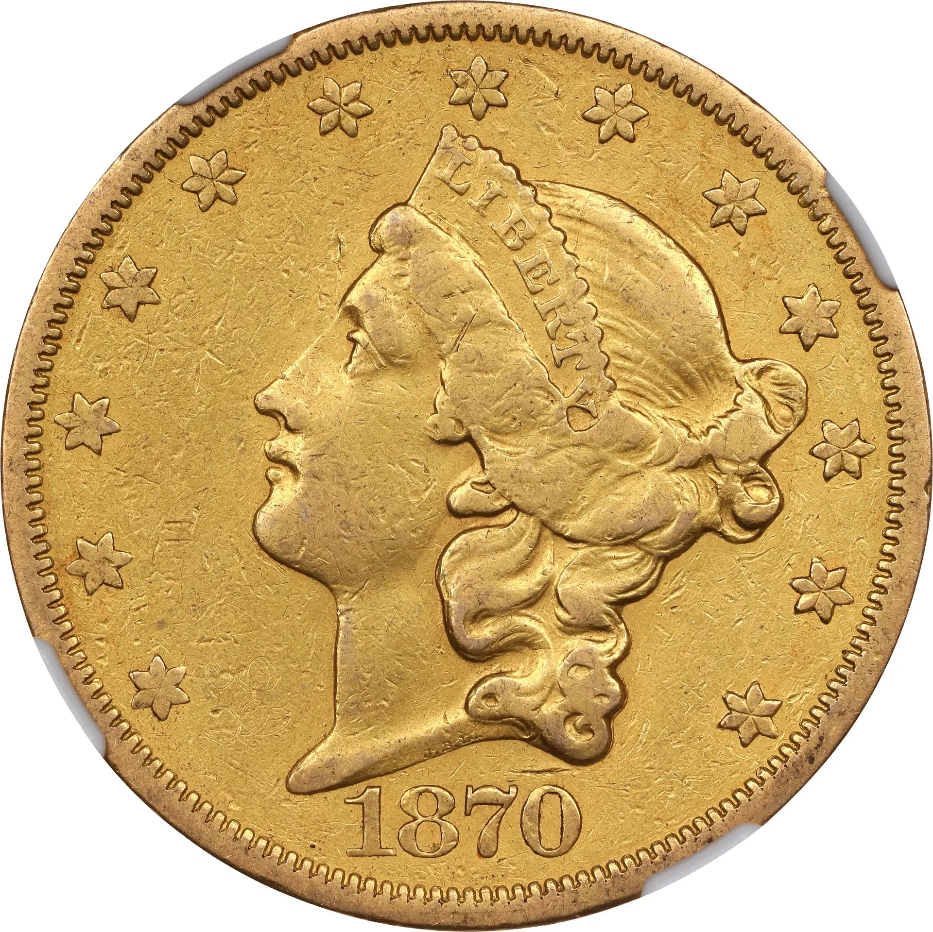 1870-CC Liberty Head Double Eagle. EF-40 (NGC).