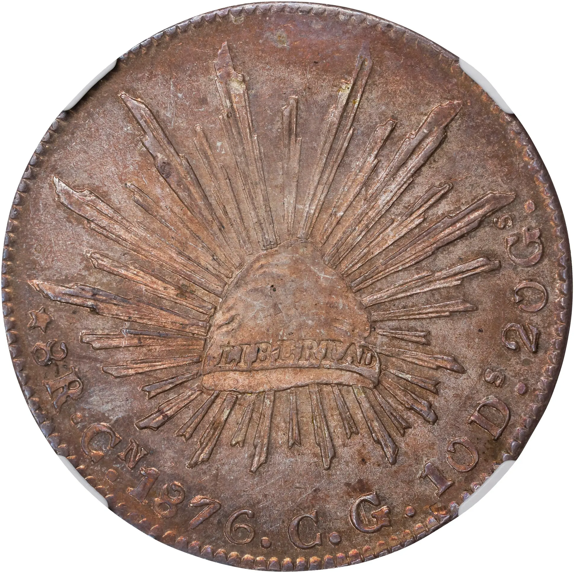 MEXICO. 8 Reales, 1876-Cn CG. Culiacan Mint. NGC MS-63.