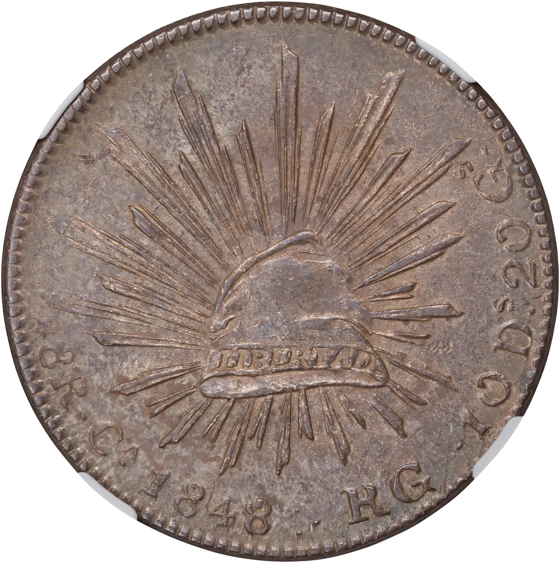 MEXICO. 8 Reales, 1848-Ca RG. Chihuahua Mint. NGC AU-58.