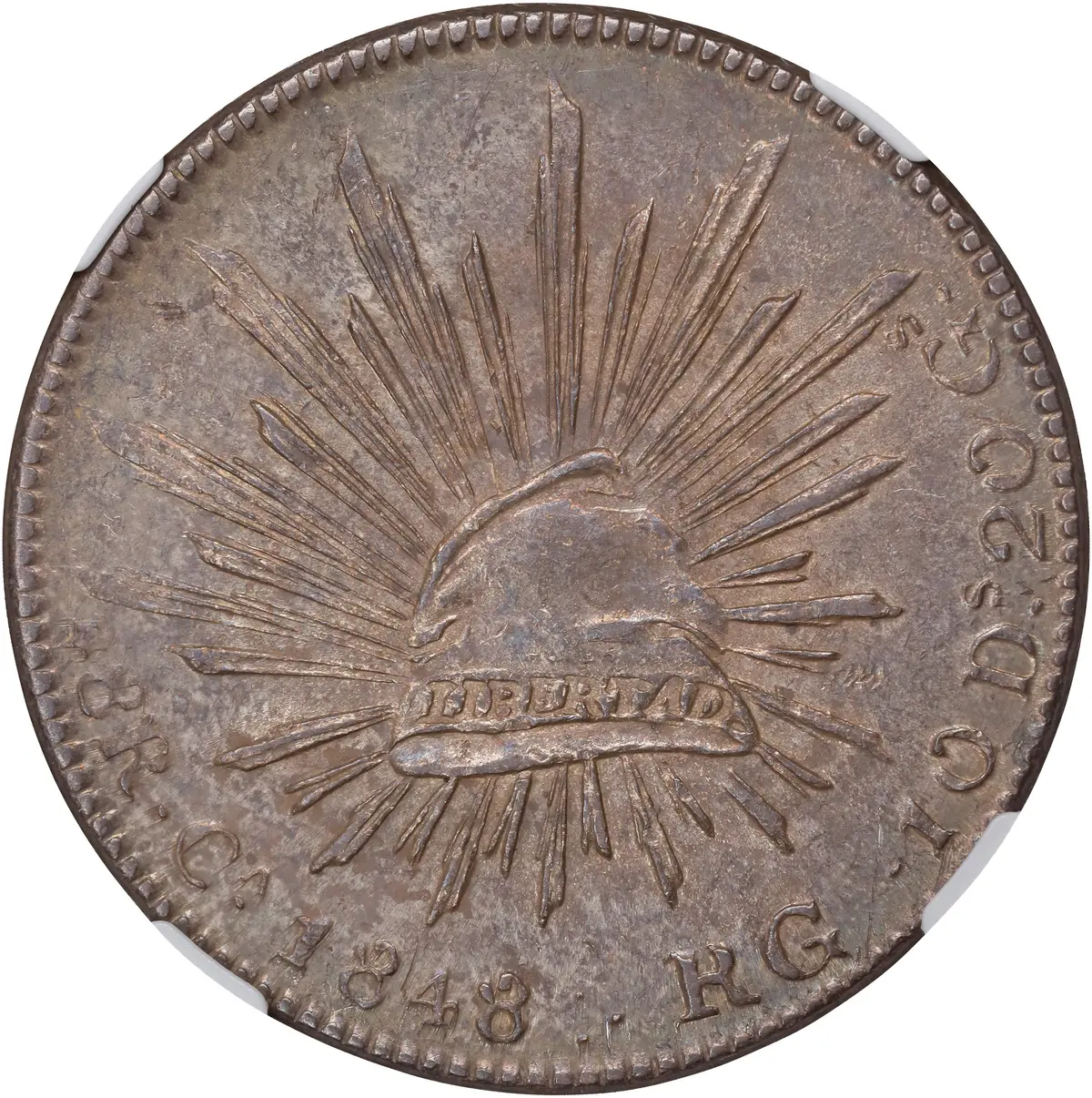 MEXICO. 8 Reales, 1848-Ca RG. Chihuahua Mint. NGC AU-58.