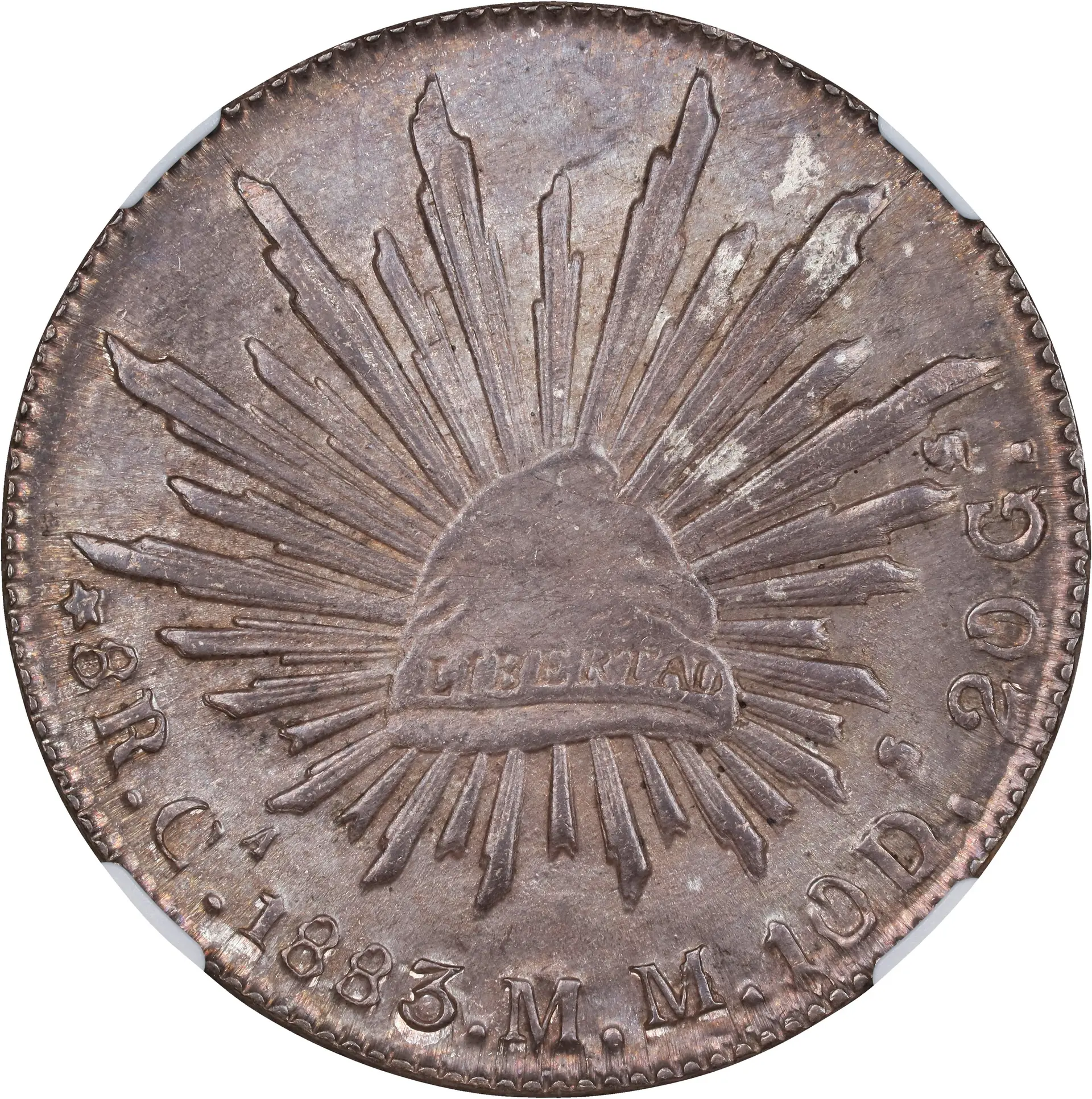 MEXICO. 8 Reales, 1883-Ca MM. Chihuahua Mint. NGC MS-63.