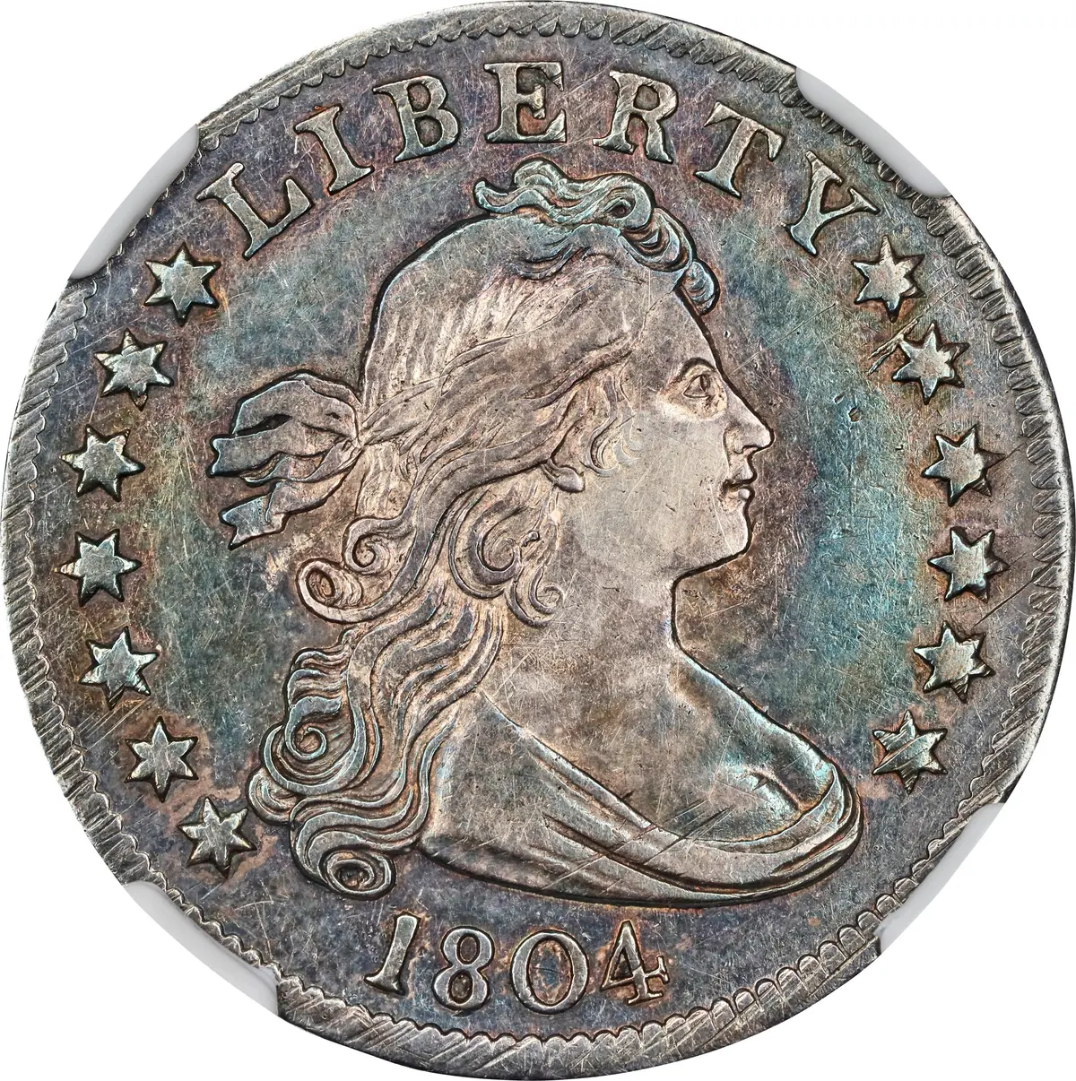 1804 Draped Bust Quarter. B-1. Rarity-3. AU-55 (NGC).