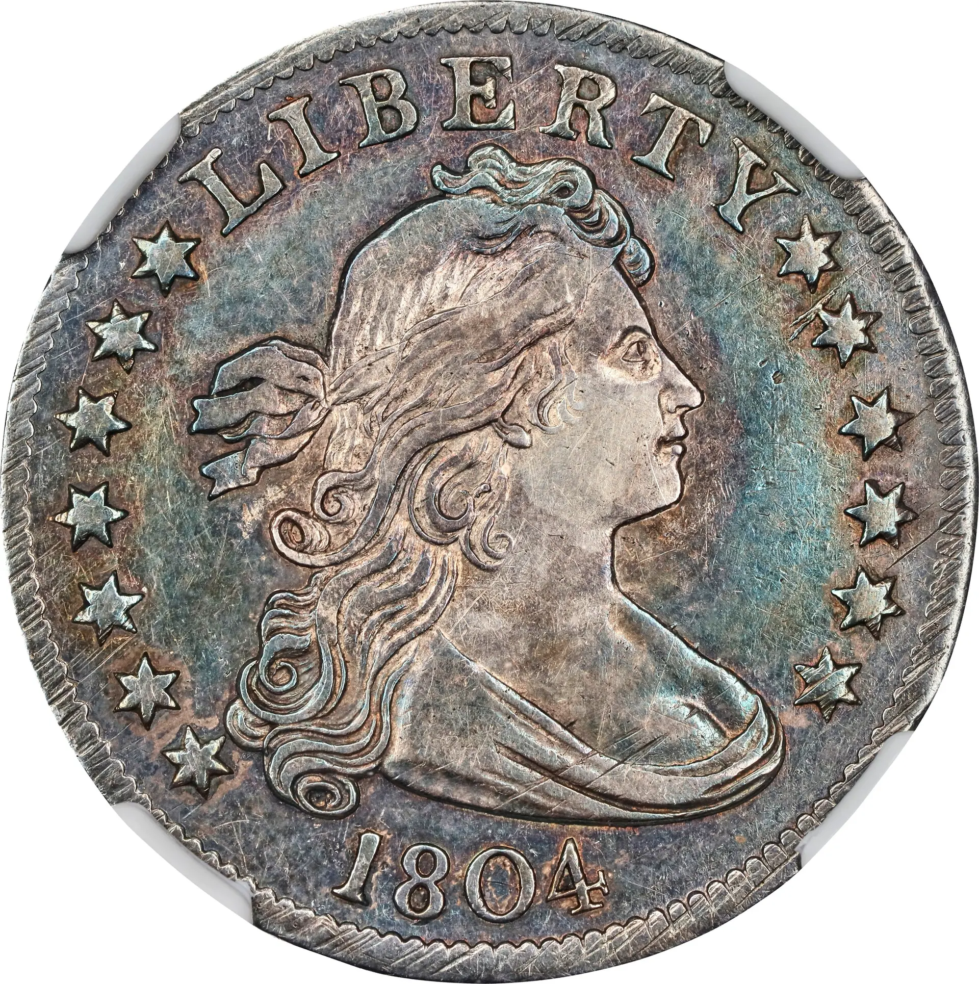 1804 Draped Bust Quarter. B-1. Rarity-3. AU-55 (NGC).