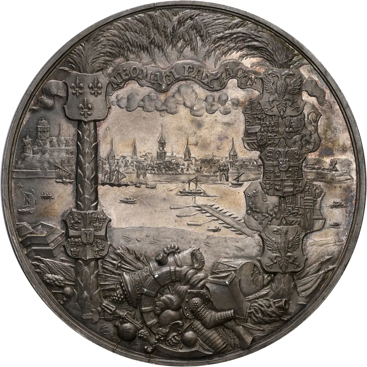 SWEDEN. Peace at Nijmegen Silver Medal, ND (1679). Karl XI. NGC MS-61.