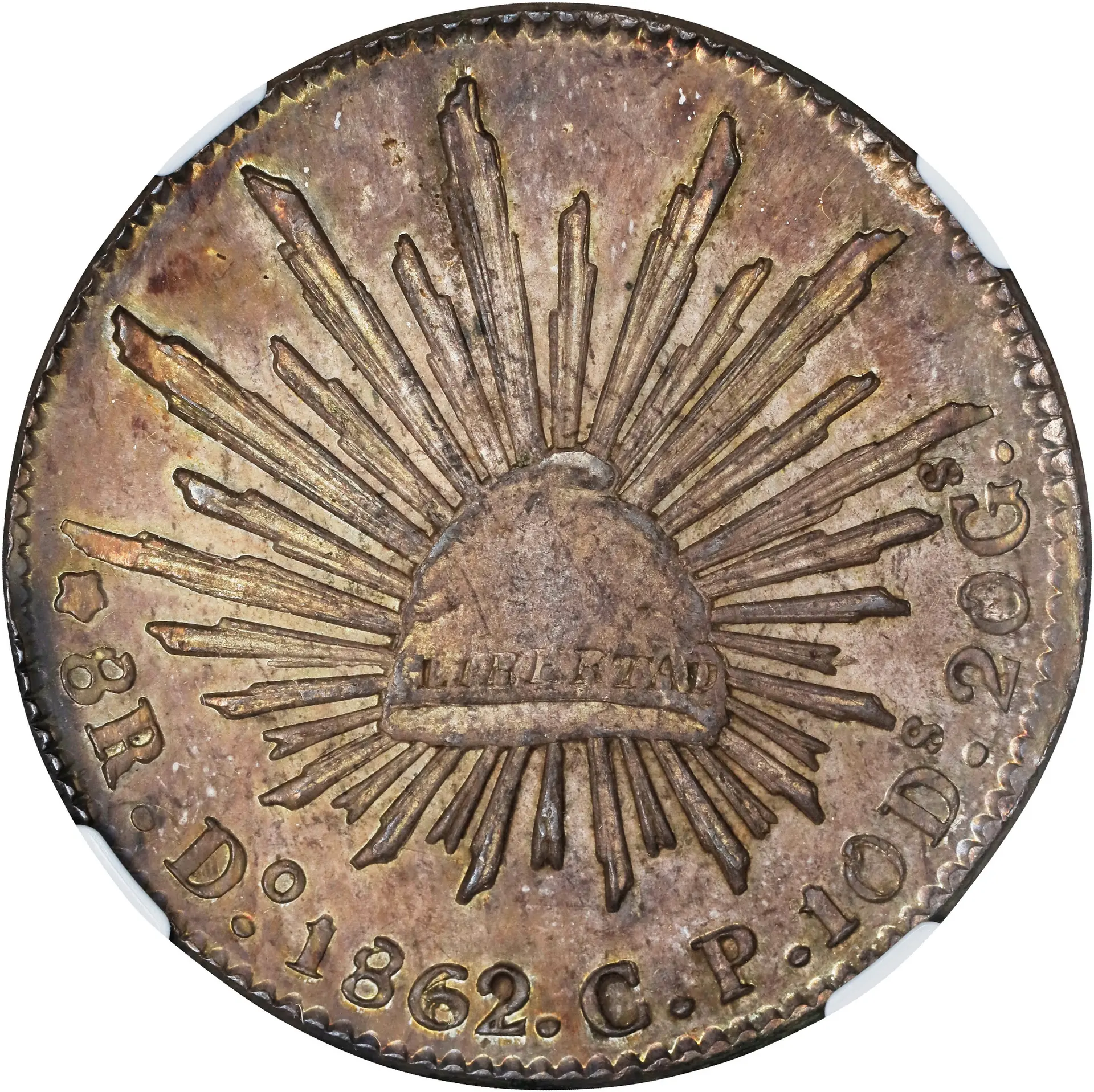 MEXICO. 8 Reales, 1862/51-Do CP. Durango Mint. NGC MS-64.
