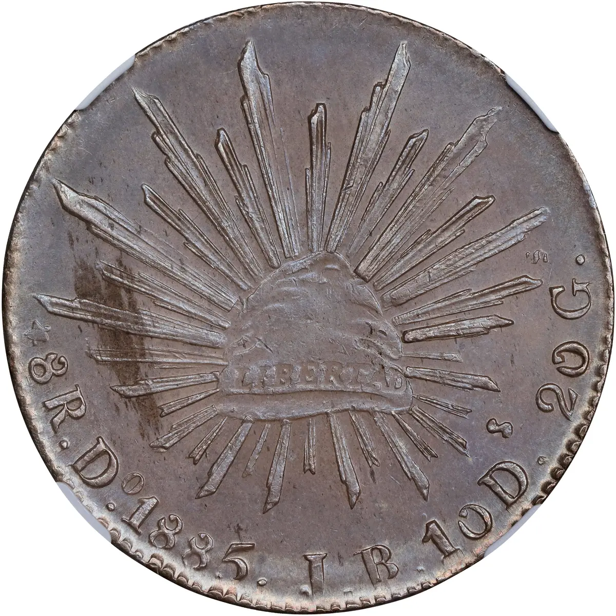MEXICO. 8 Reales, 1885-Do JB. Durango Mint. NGC MS-61.