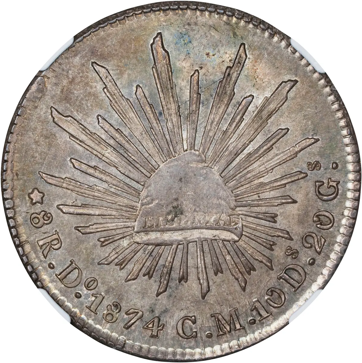 MEXICO. 8 Reales, 1874-Do CM. Durango Mint. NGC MS-61.