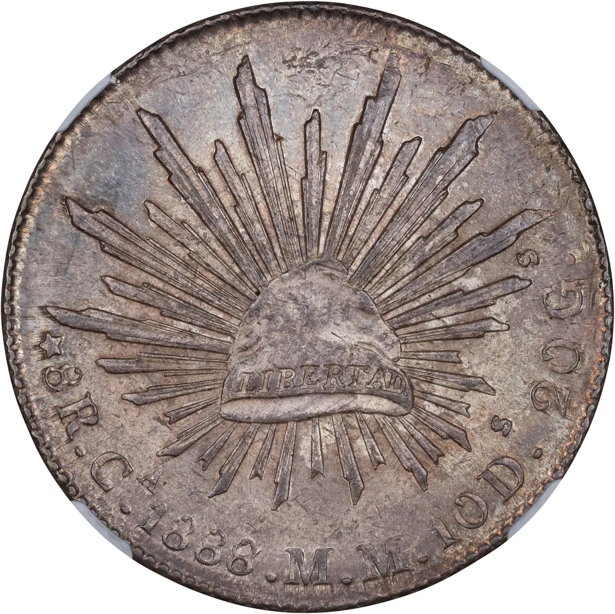 MEXICO. 8 Reales, 1888/7-Ca MM. Chihuahua Mint. NGC MS-64.