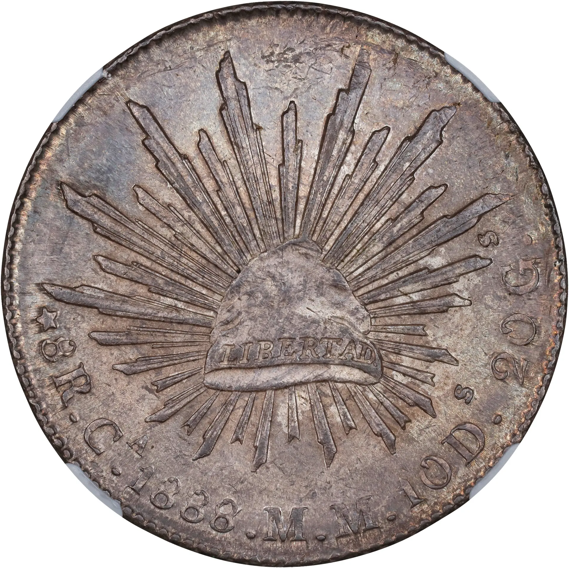 MEXICO. 8 Reales, 1888/7-Ca MM. Chihuahua Mint. NGC MS-64.