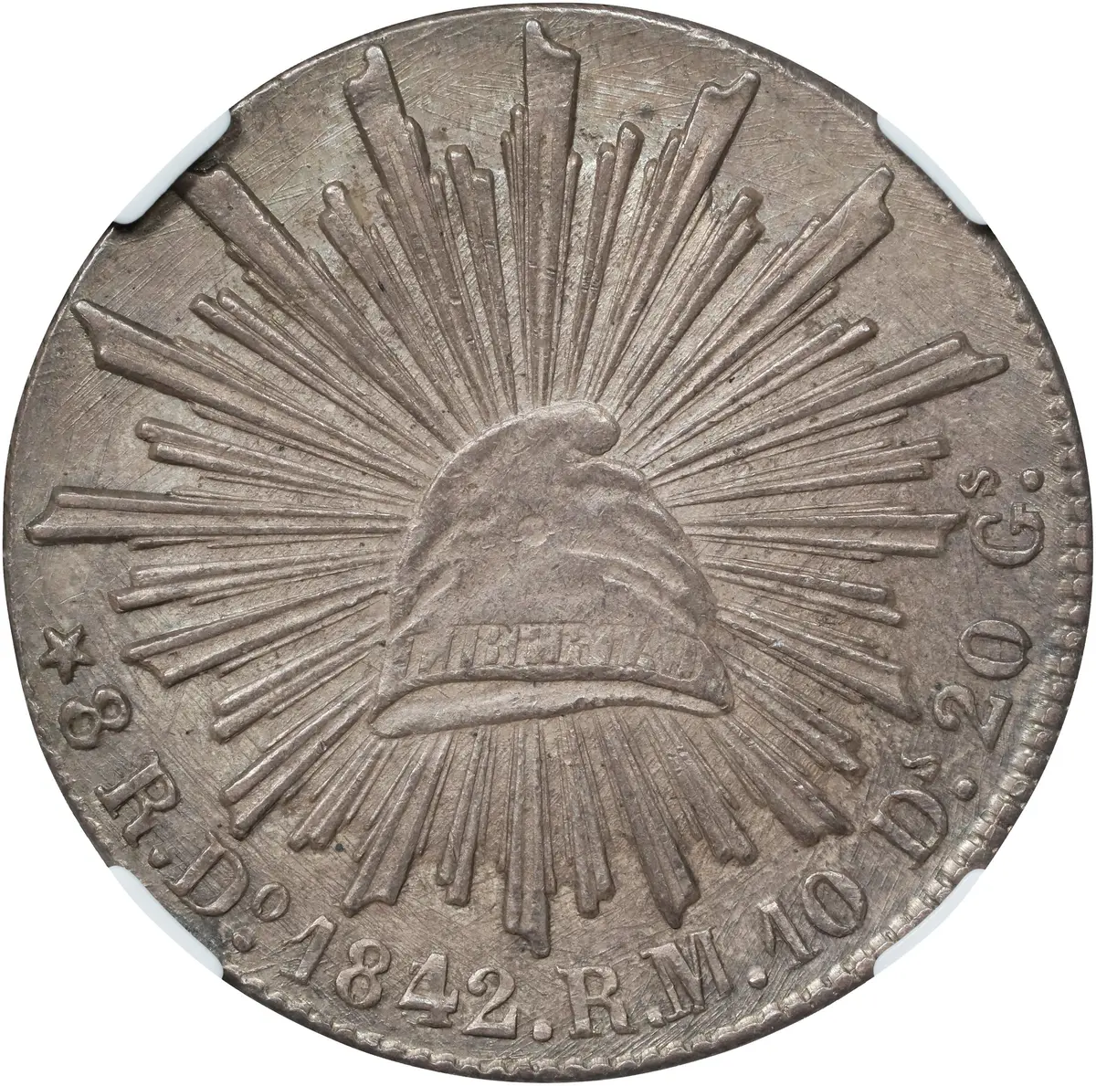 MEXICO. 8 Reales, 1842/32-Do RM. Durango Mint. NGC AU-58.