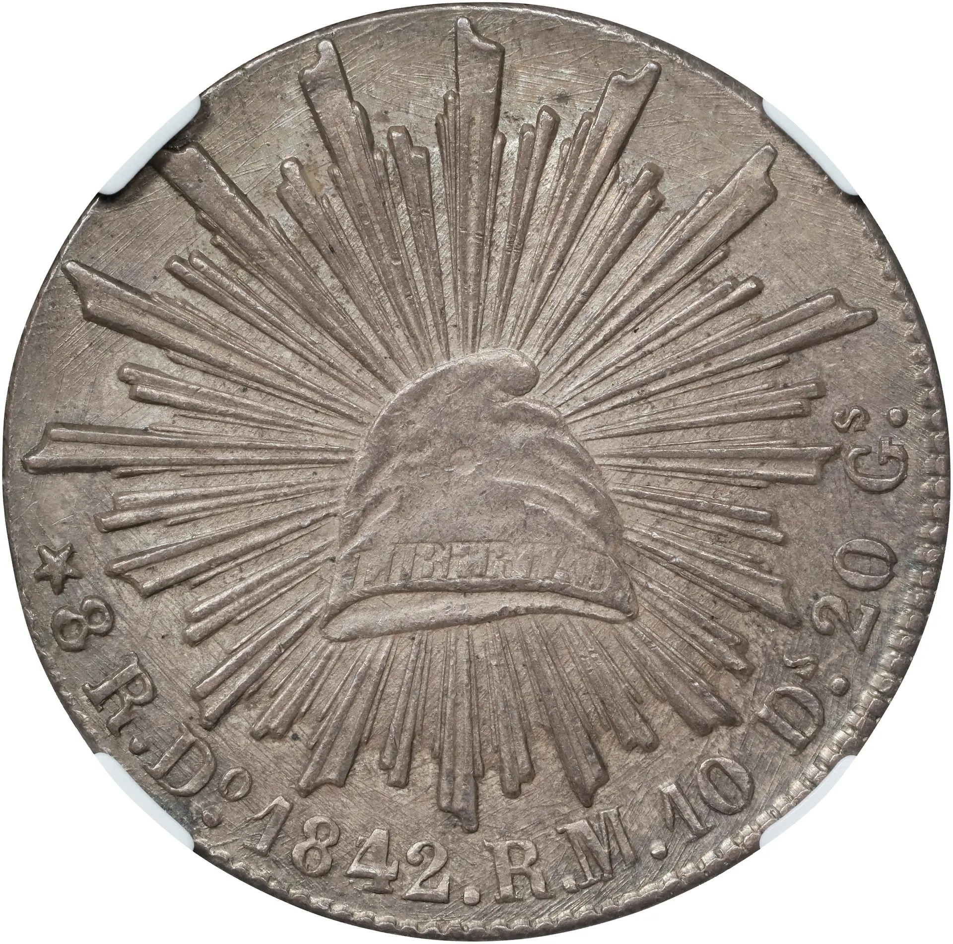 MEXICO. 8 Reales, 1842/32-Do RM. Durango Mint. NGC AU-58.