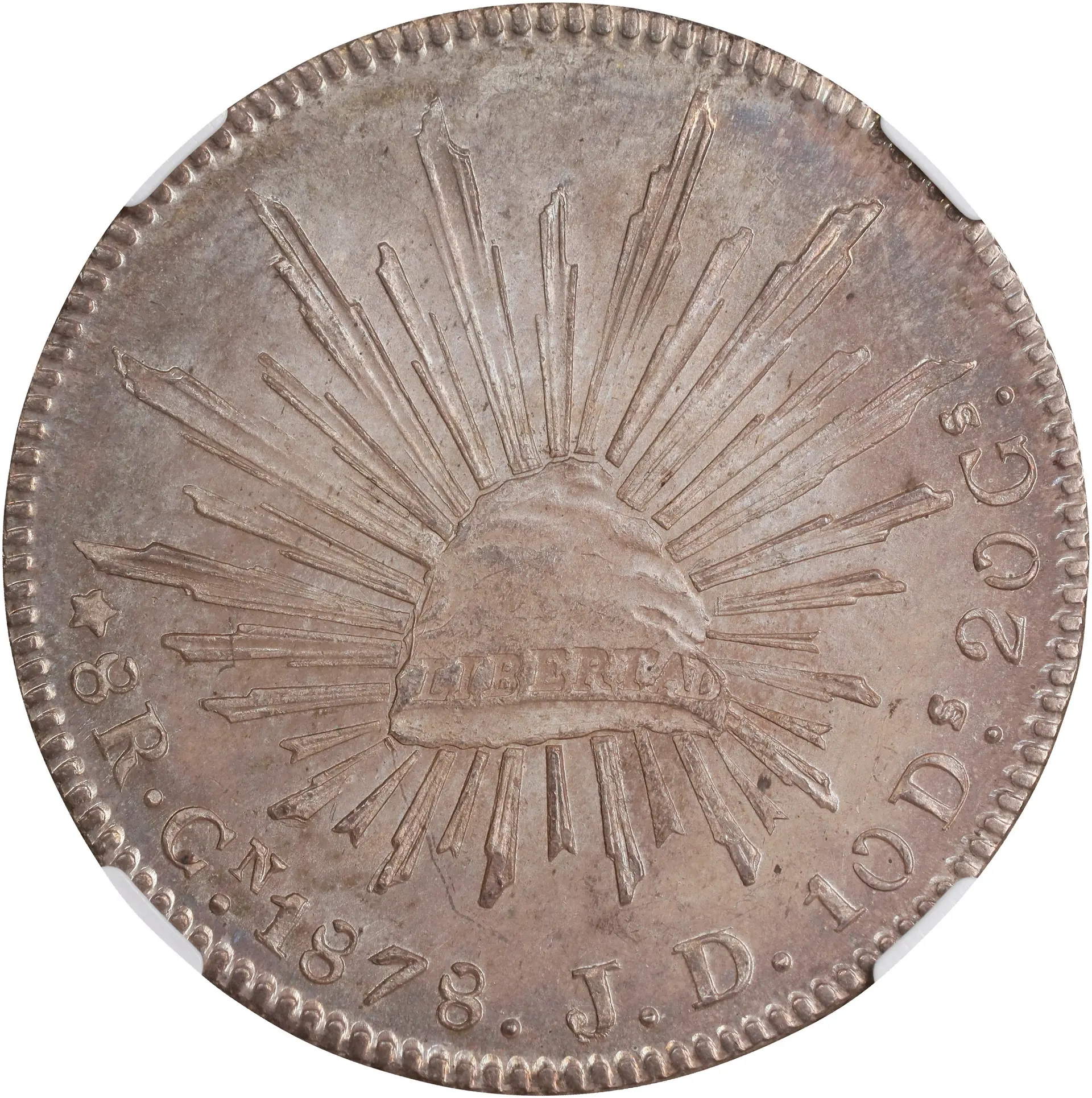 MEXICO. 8 Reales, 1878-Cn JD. Culiacan Mint. NGC MS-64.