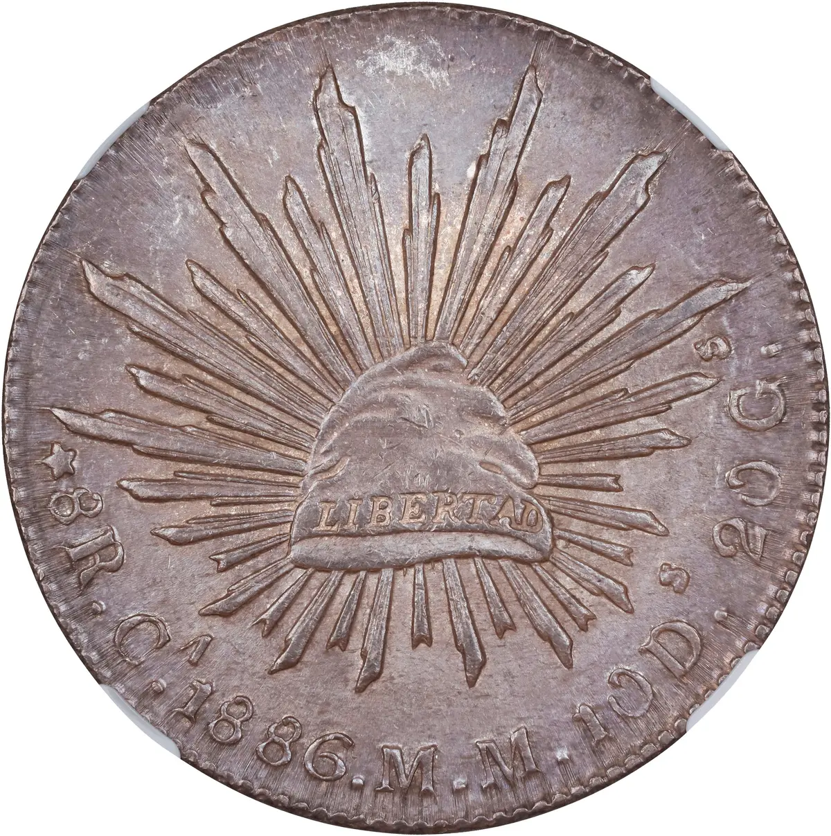 MEXICO. 8 Reales, 1886-Ca MM. Chihuahua Mint. NGC MS-63.
