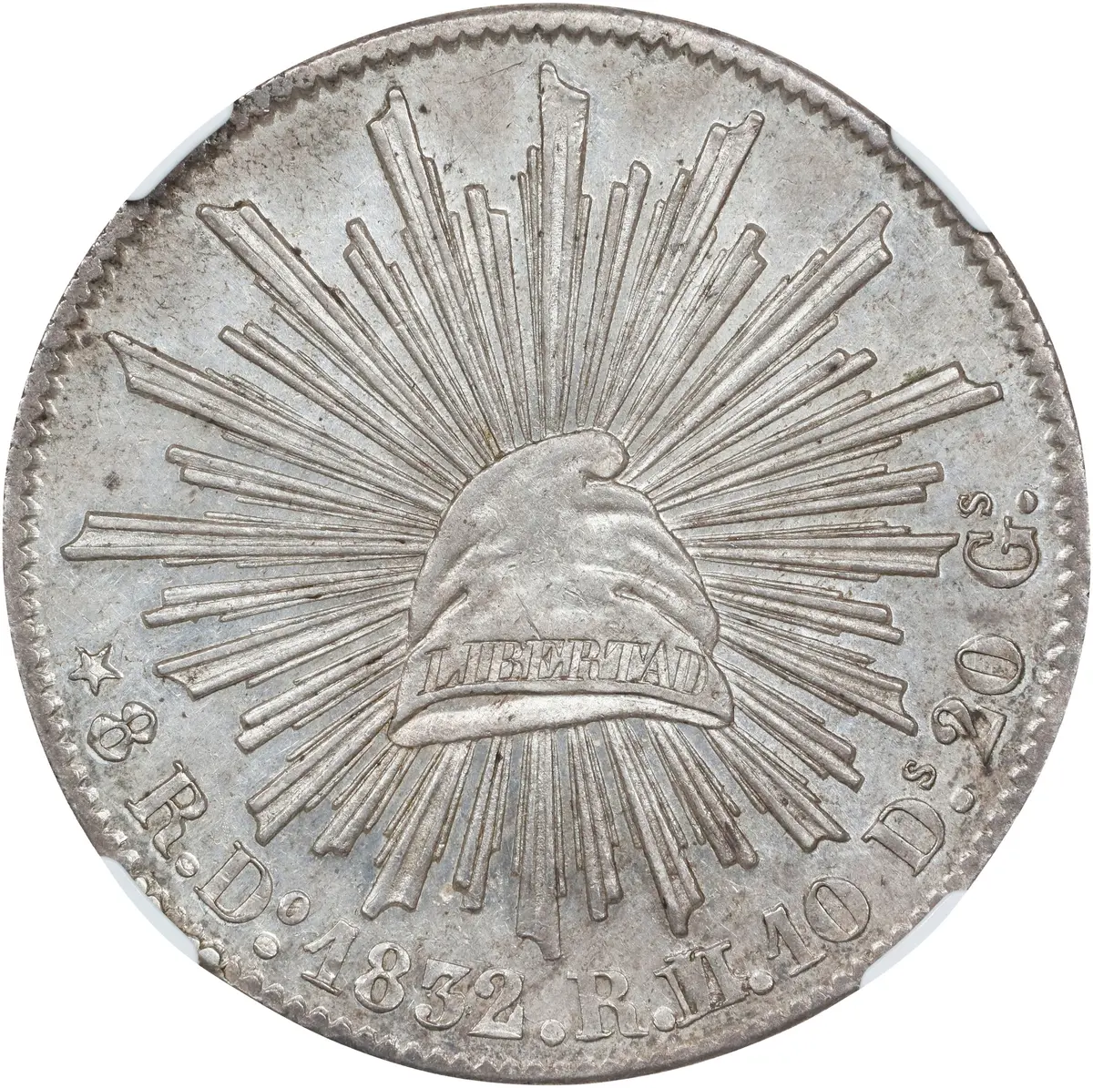 MEXICO. 8 Reales, 1832/1-Do RM/L. Durango Mint. NGC MS-63.