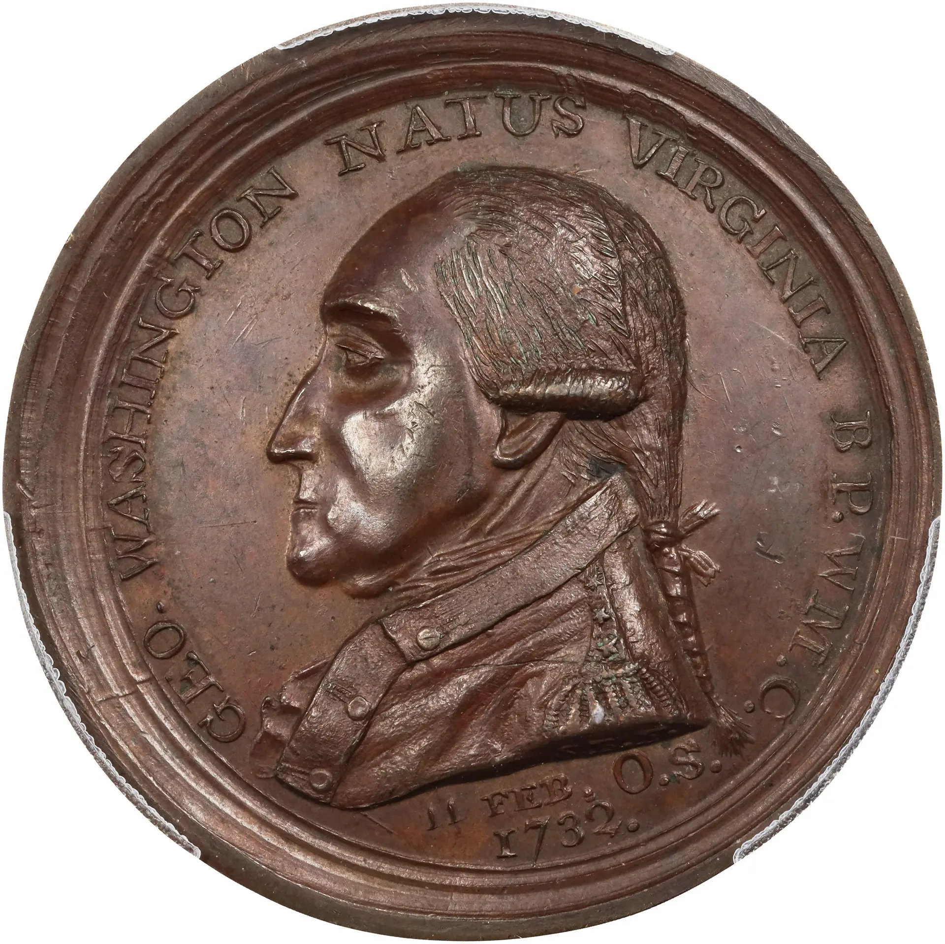 "1790" (ca. 1858) Manly Medal. Second Obverse. Reissue. Musante GW-11