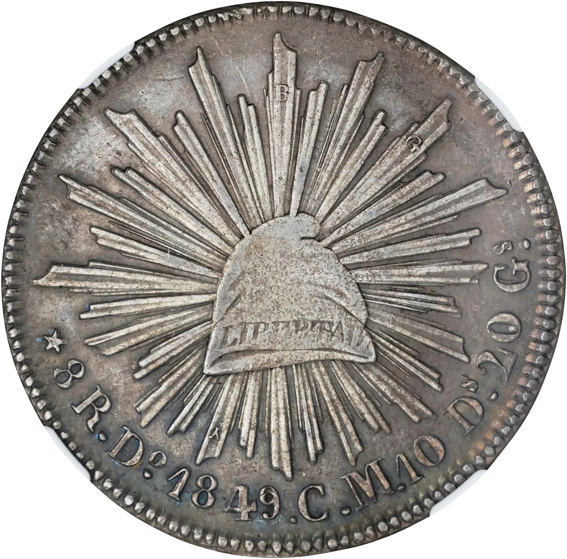 MEXICO. 8 Reales, 1849/9-Do CM. Durango Mint. NGC AU Details--Environmental