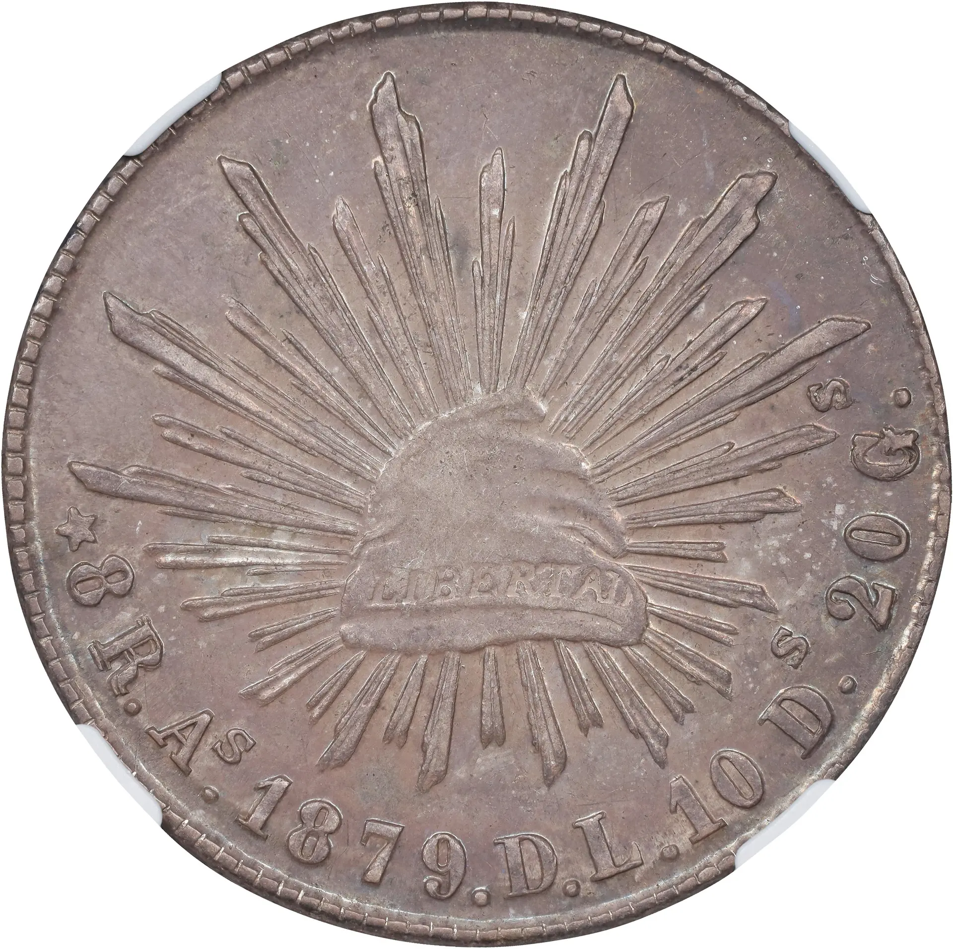 MEXICO. 8 Reales, 1879-As DL. Alamos Mint. NGC AU-58.