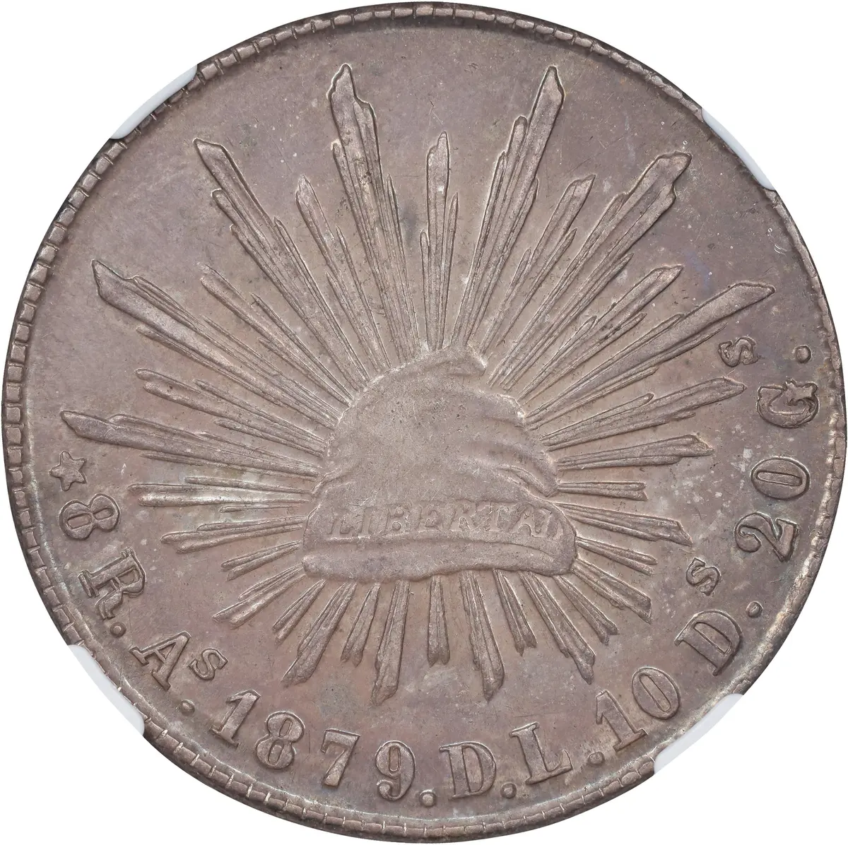 MEXICO. 8 Reales, 1879-As DL. Alamos Mint. NGC AU-58.