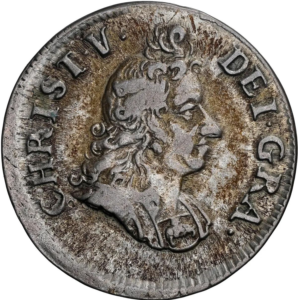 DENMARK. 8 Skilling, 1695. Copenhagen Mint. Christian V. NGC EF D
