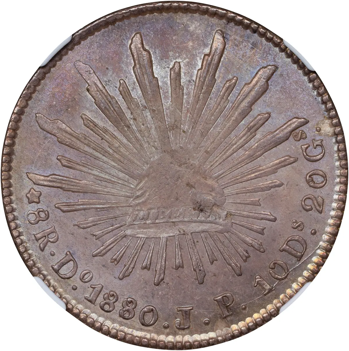 MEXICO. 8 Reales, 1880/70-Do JP. Durango Mint. NGC MS-62.