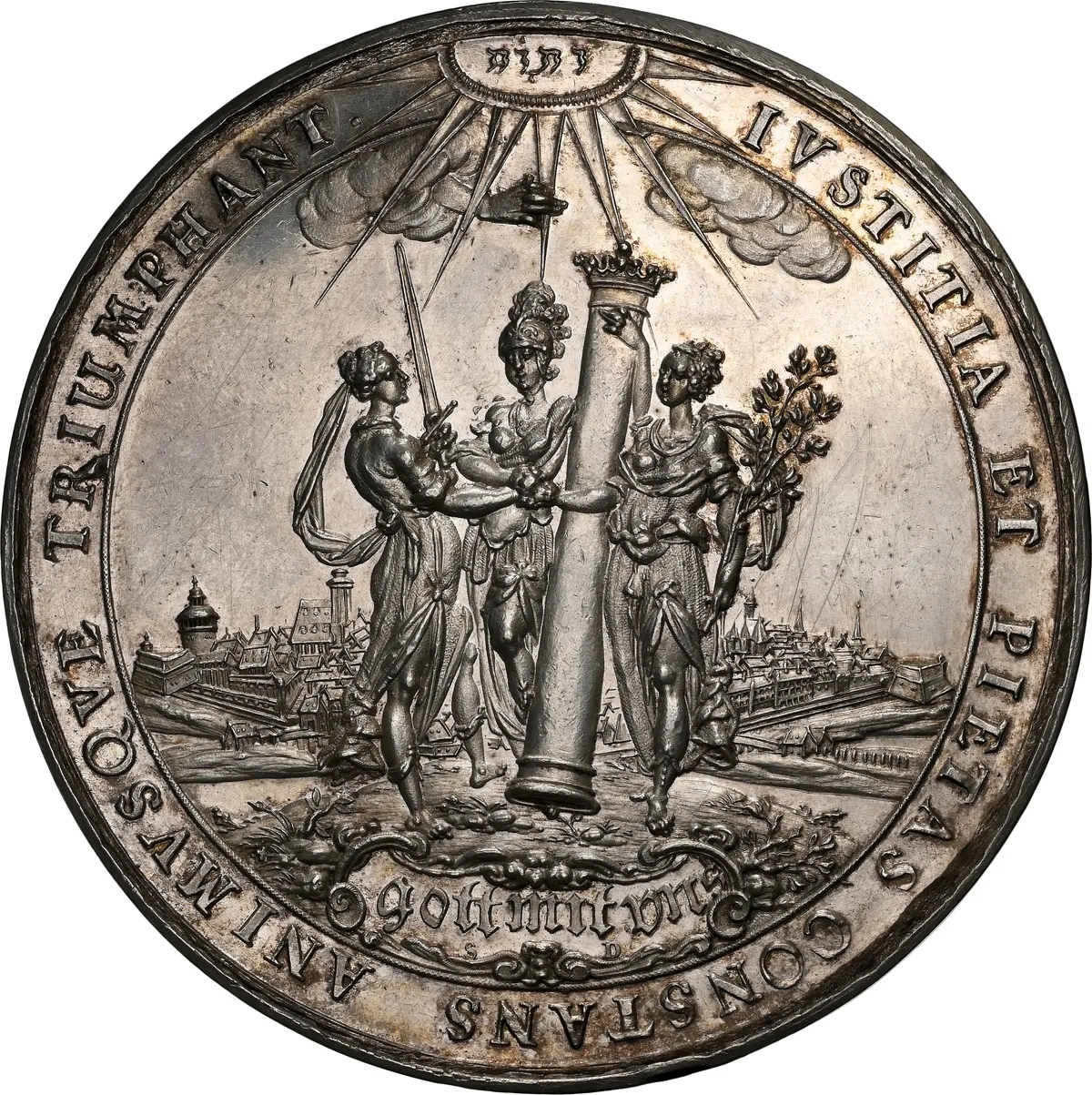 SWEDEN. Victory at Breitenfeld Silver Medal, 1631. Gustav II Adolf. NGC MS-61.