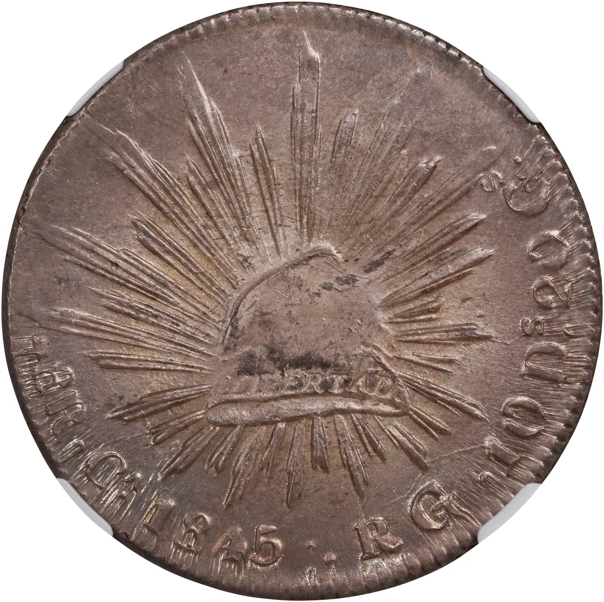 MEXICO. 8 Reales, 1845-Ca RG. Chihuahua Mint. NGC MS-63.