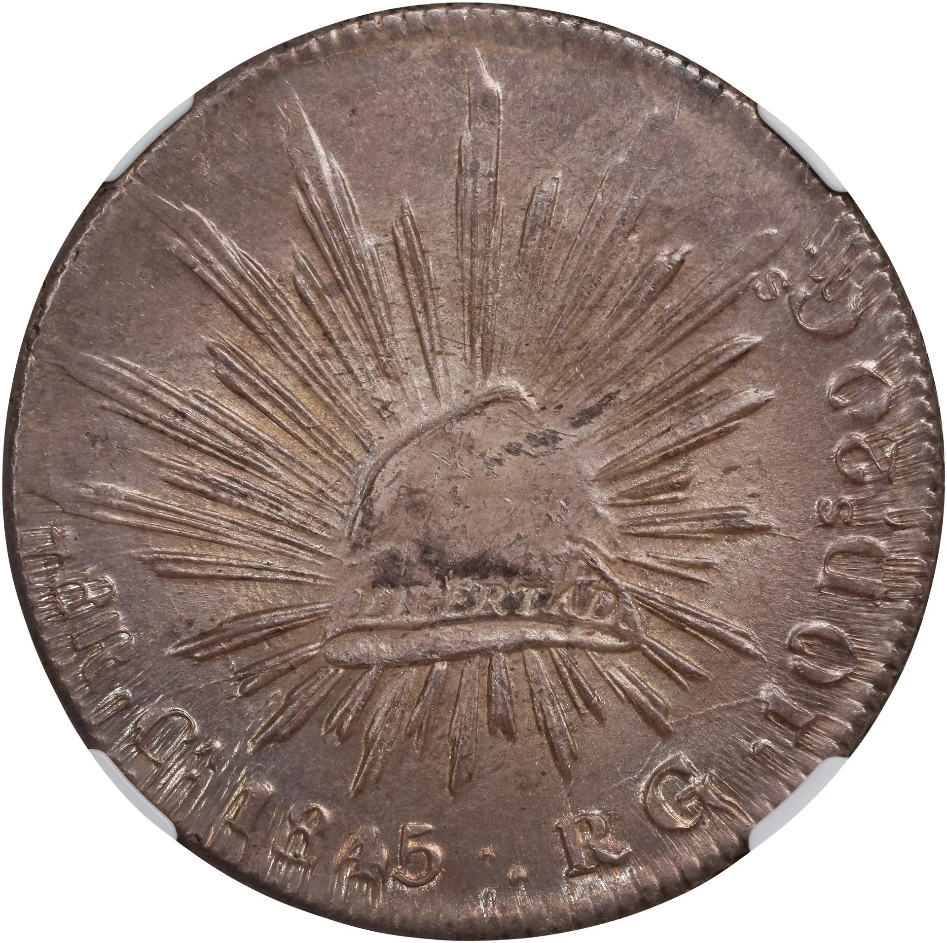 MEXICO. 8 Reales, 1845-Ca RG. Chihuahua Mint. NGC MS-63.