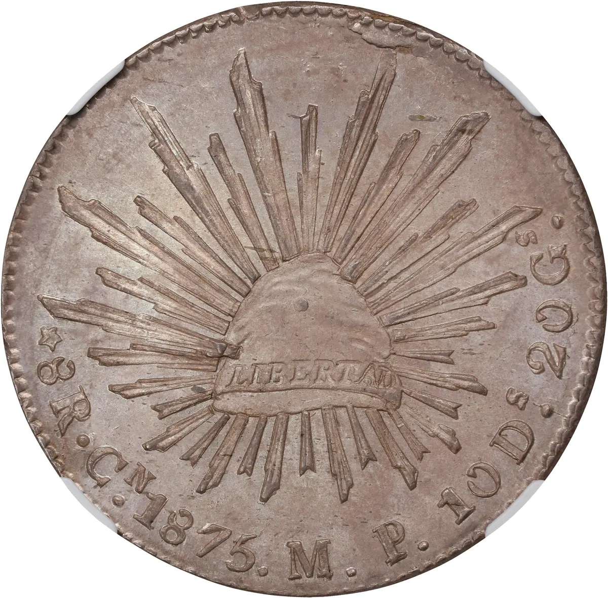 MEXICO. 8 Reales, 1875-Cn MP. Culiacan Mint. NGC MS-62.