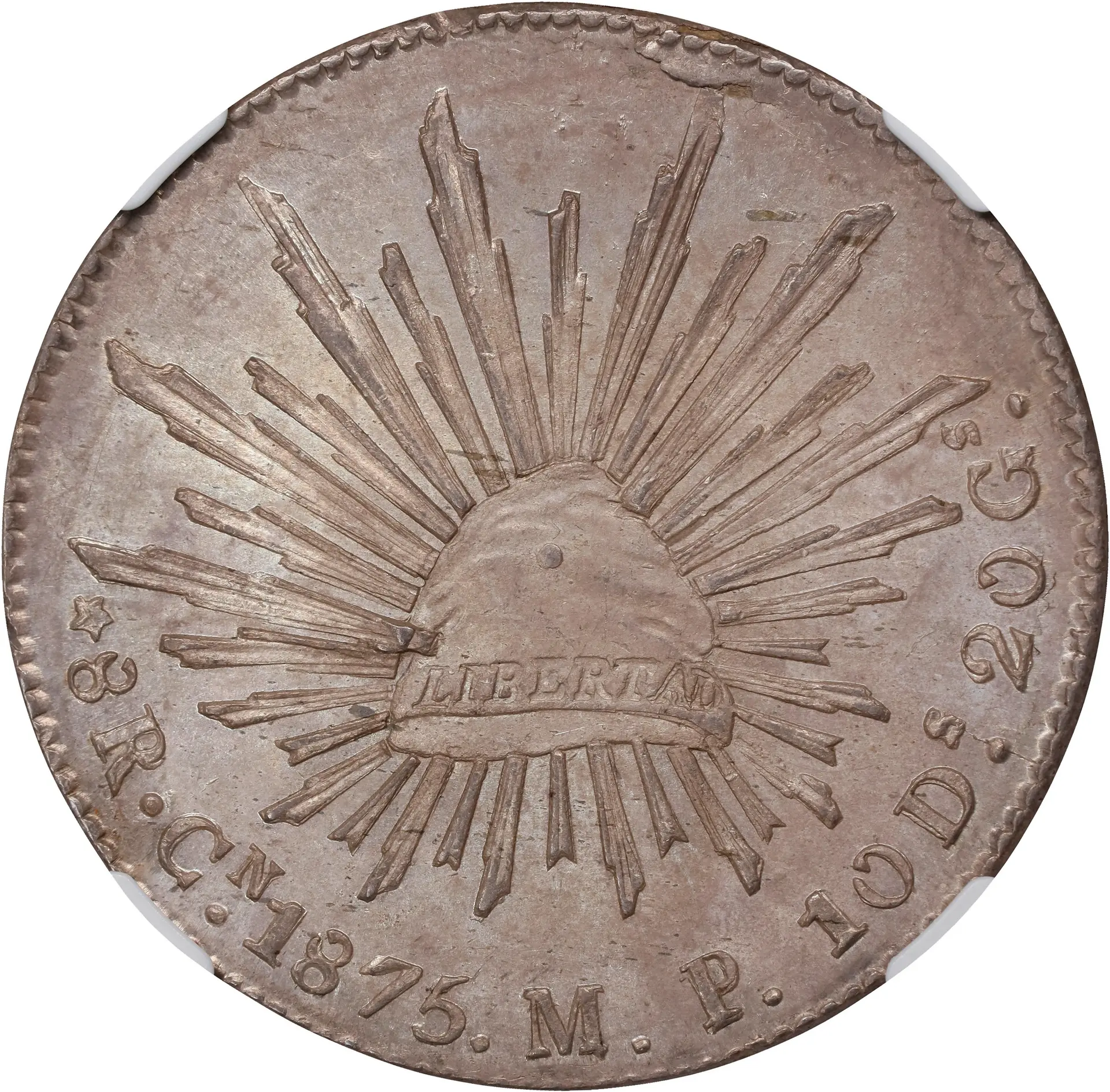 MEXICO. 8 Reales, 1875-Cn MP. Culiacan Mint. NGC MS-62.