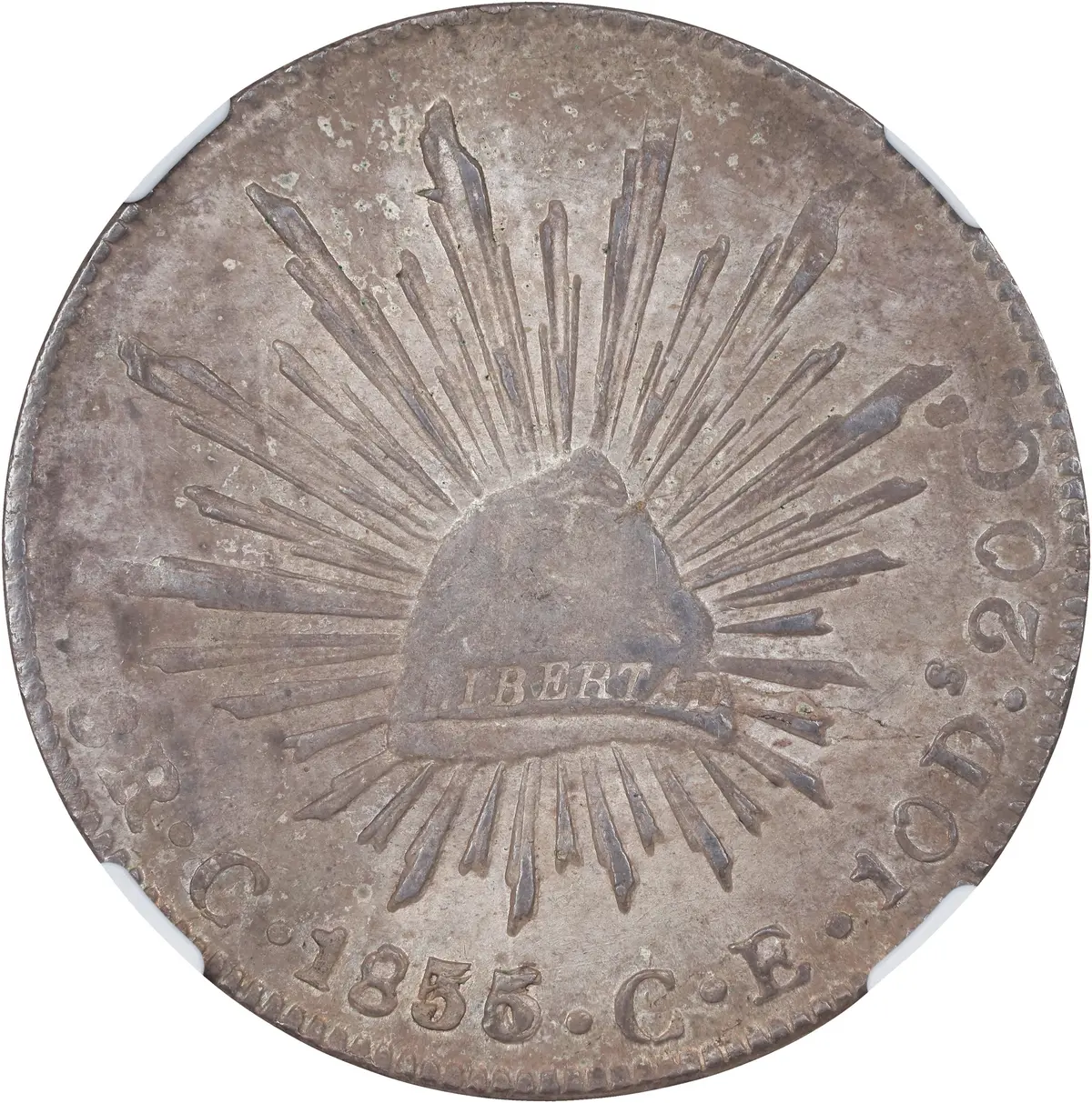MEXICO. 8 Reales, 1855/6-C CE. Culiacan Mint. NGC AU-58.