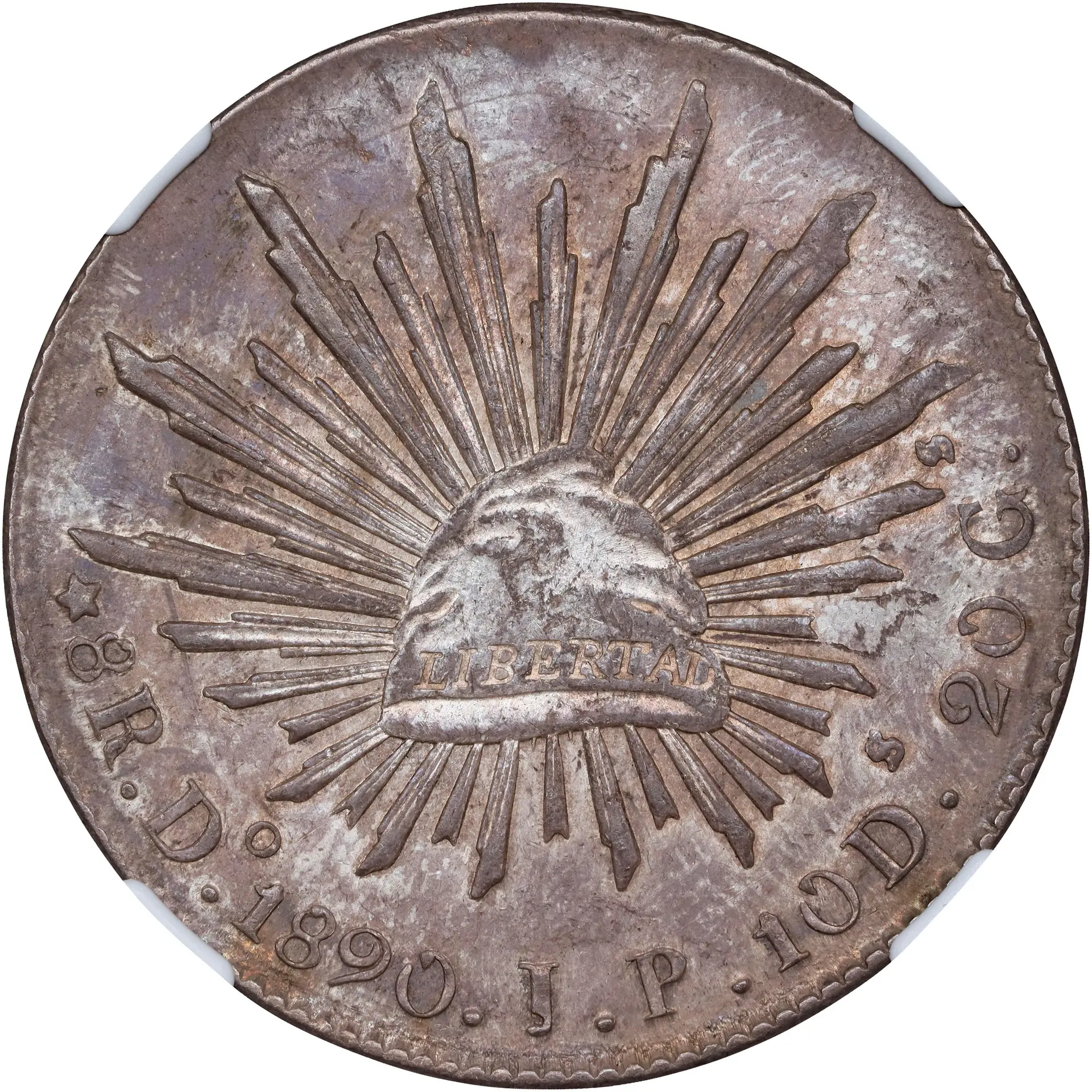 MEXICO. 8 Reales, 1890-Do JP. Durango Mint. NGC AU-58.