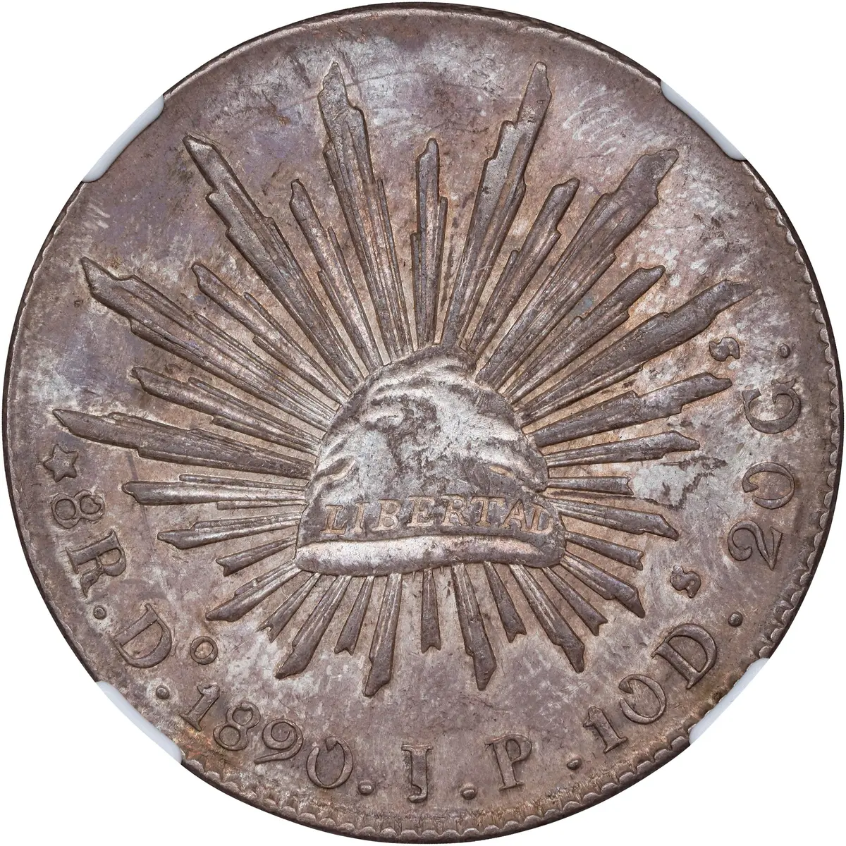 MEXICO. 8 Reales, 1890-Do JP. Durango Mint. NGC AU-58.