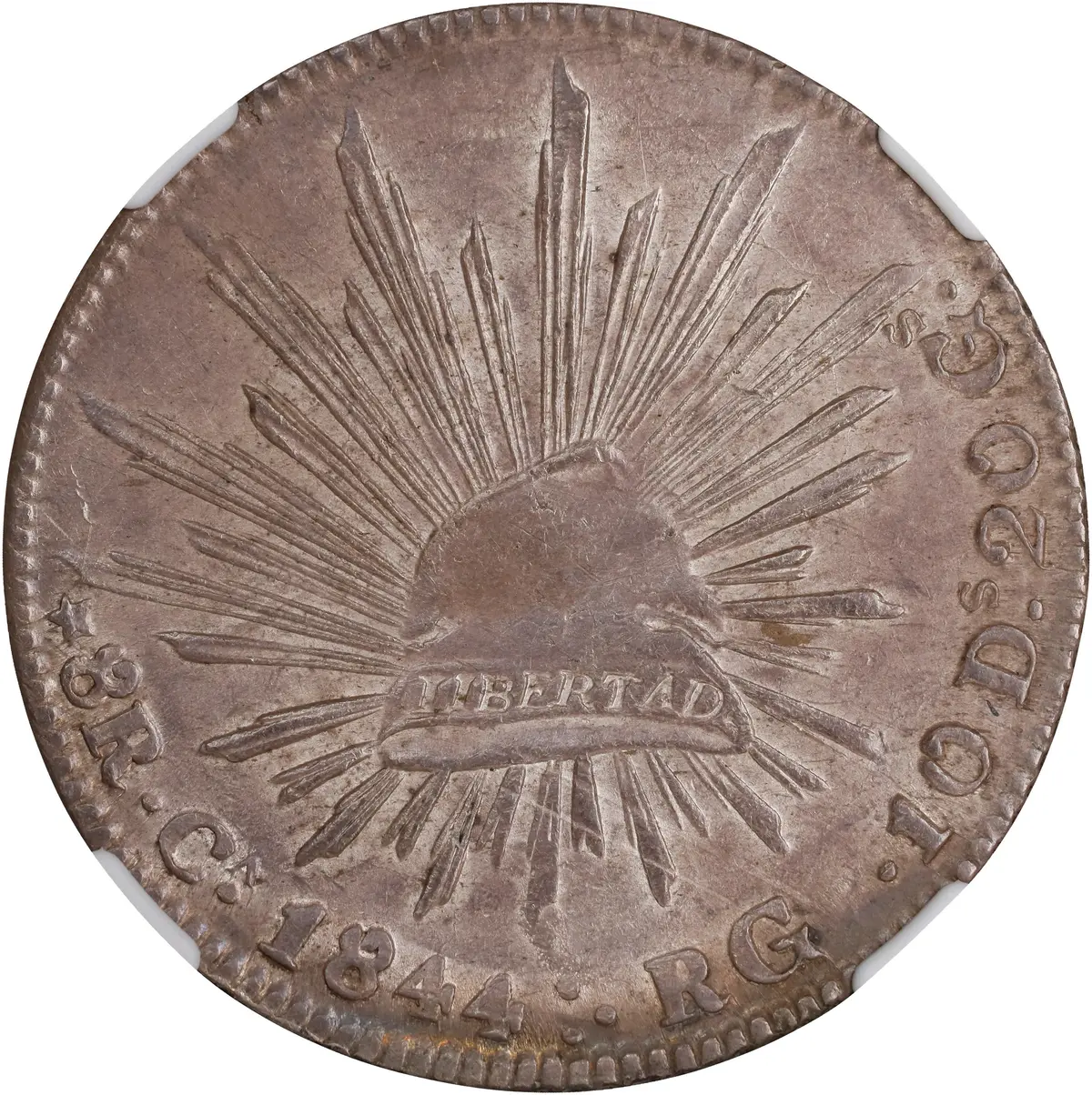 MEXICO. 8 Reales, 1844-Ca RG. Chihuahua Mint. NGC AU-58.